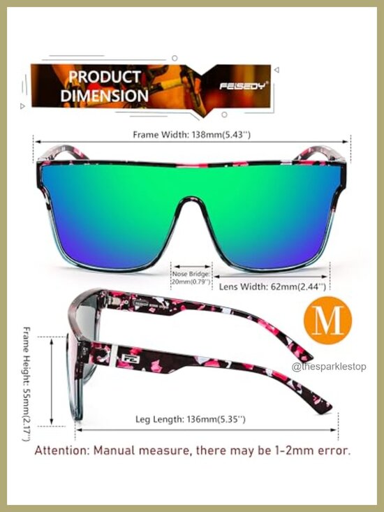 Oversized Square Sunglasses with UV400 Protection - Driving main image 4